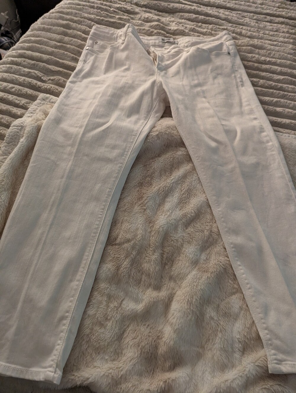 Just Black White Straight-Leg Jeans